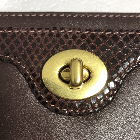 COACH LEATHER PENELOPE PURSE and WRISTLET with SNAKE SKIN ACCENTS - Picture 7 of 15